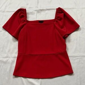 Ann Taylor Peplum Red Top - XS